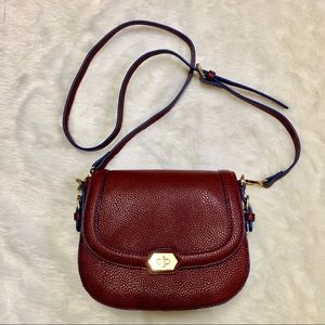 Burgundy Saddlebag Crossbody Purse